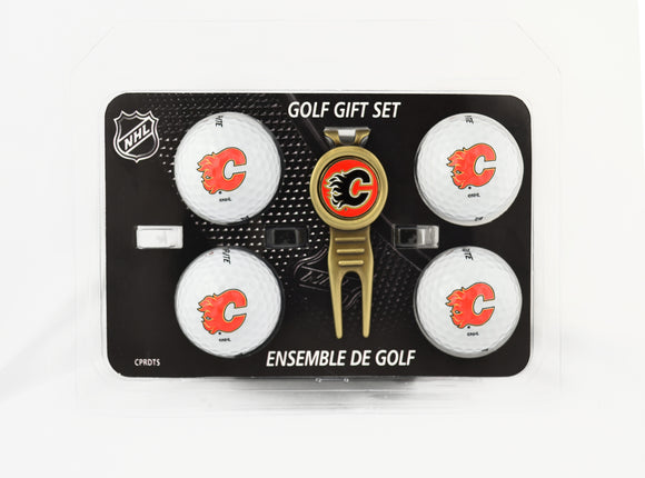 Calgary Flames Divot Tool & 4 Ball Gift Set